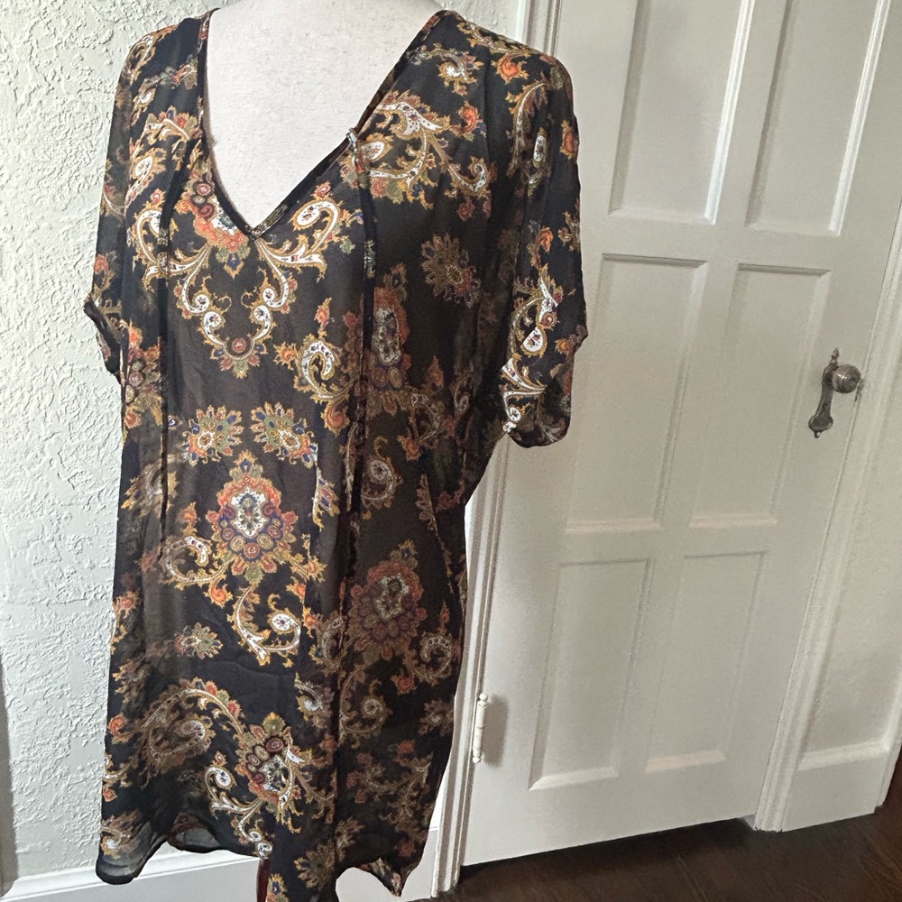 J. Crew Navy Paisley Swim Cover-Up